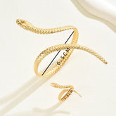 Geometric Ladies Opening Adjustable Bracelet Ring Set Versatile Snake Design Personalized Bracelet Jewelry